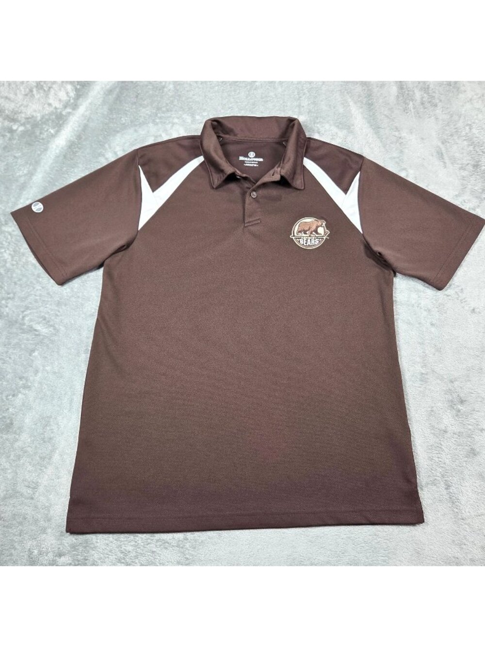 Hershey Bears Shirt Mens Medium Brown Holloway Embroidered Logo Polo AHL Hockey